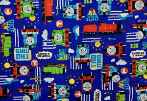 【30cm以上10cm単位カット対応】【オックス生地☆ 機関車トーマス柄】G-4527J 〜コン色〜