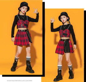 キッズ子供服 ジュニア ダンス衣裳 ジャズダンス ヒップホップ 女の子 大人 hiphop jazz チアガール 上下セットアップ 長袖トップス へそ出しTシャツ キュロット 2点セット バイカラー ストリートダンス モデルショー ステージ舞台演出服団体服 カジュアルウェア 110~170cm