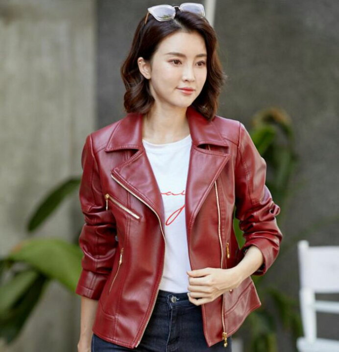 楽天市場】レザー ジャケット ライダースジャケット レディース 春秋  
