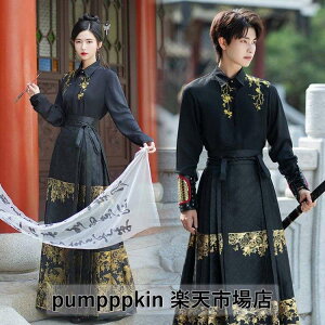 新作 中華服 上質 改良 漢服 ペアルック 男性 女性 男女兼用 日常着可 黒金 鳳凰 刺繍 イベント 学園祭 侠客衣装 中国古代 明朝 コスプレ衣装 武術 カンフー 時代劇 華流 舞台ステージ衣装 上