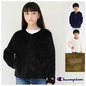 【ポイント5倍 SALE】ボア フリース ジャケット 長袖 チャンピオン 子供服 【メール便 送料無料】Champion kids スナップボタン ベーシック アウター 男の子 女の子 秋 冬 通学 ブランド 小学校 中学 あったか レディース 高校生