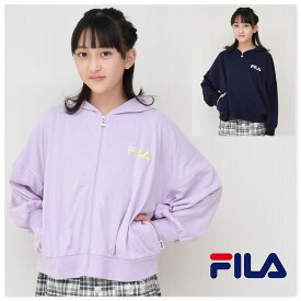 FILA 子供服 キッズ 長袖 パーカー【メール便 送料無料】フード付き ロゴプリント 女の子 ブランド 通学 小学生 中学 運動 旅行 春 子ども服 冬 学校 小学生 秋