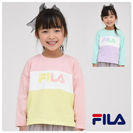 【マラソン限定 ポイント5倍 SALE】子供服 FILA フィラ 【メール便 送料無料】長袖 Tシャツ ビッグロゴ キッズ 男の子 女の子 綿100％ kids トドラー 通学 通園　オシャレ かわいい 子ども服 春 秋 冬 小学生 幼稚園