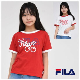 FILA 半袖 Tシャツ 子供服 【メール便 送料無料】キッズ 夏 ブランド 通学 旅行 合宿 クラブ 女の子 kids　チェリー柄 フィラ 子ども服 女子 かわいい 可愛い