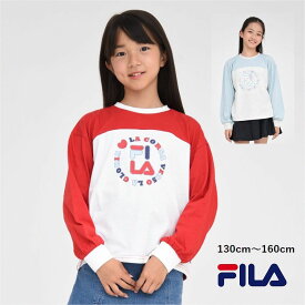 FILA 長袖 Tシャツ 子供服 【メール便 送料無料】キッズ ビッグロゴ ブランド ロンT 女の子 フィラ ガールズ 通学 子ども服 冬 学校 小学生 秋 旅行 合宿 女子 中学生 春