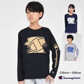 【ポイント5倍 SALE】長袖 チャンピオン Tシャツ キッズ 子供服 【メール便 送料無料】男の子 長袖 男 女の子 トップス ロング ロンT ブランド 子供 通学 スポーツ シンプル 定番 国内正規品 Champion kids 子ども服 小学生 学校 中学生　旅行