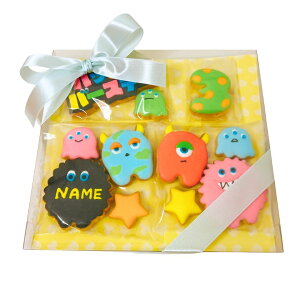 送料無料【モンスター】アイシングクッキー 名入れ ギフト 詰め合わせ 誕生日 プレゼント 数字クッキー かわいい お菓子 ケーキデコレーション ケーキトッピング スライム ギョロ目 女の子