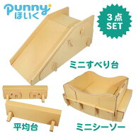 punnyほいく すべり台【S】 ＆ シーソー【S】 ＆ 平均台【2分割】 キッズ 子ども ダンボール 遊具 日本製…