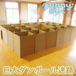 巨大 段ボール 迷路 めいろ 30マス 遊具 日本製 punnyほいく ダンボール キット 組み立て 子供 祭 イベント 催事 室内 運動 工作 保育室 託児 部屋 キッズルーム リサイクル 小学生 保育園 幼稚
