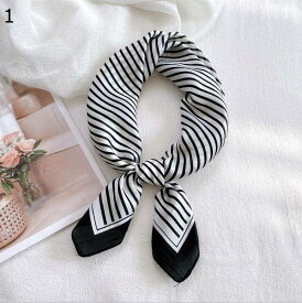 【全店10％OFFクーポン】レトロ ストライプ ネック スカーフ、女性用 ハンカチ ネクタイ スクエア スカーフ ヘアバンド レディ アクセサリー ヘッド スカーフ : White, (Color 70x70cm) Size :