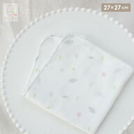 PUPO 柔らかガーゼハンカチ 約27×27cm 日本製 綿100% マリン柄 ダブルガーゼ ふんわりソフト仕上げ 赤ち…