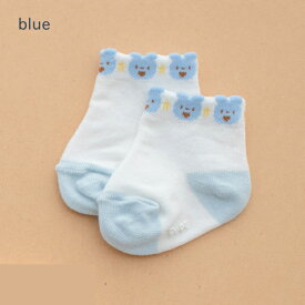PUPO 赤ちゃん 靴下 日本製 綿100% どうぶつ柄 ピンク ブルー クリーム 7-9cm 新生児 ベビー 出産準備 お出かけ【メール便OK(02)】