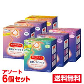 【マラソン期間中 エントリーでポイント5倍】■6個セット・送料無料■ 花王 めぐりズム 蒸気でホットアイマスク 12枚 アソートセット【AA】