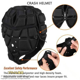 ヘッドギア 成人用 フリーサイズ EVA素材 ソフトタイプ 衝撃吸収 プロテクター 頭部保護 ラグビー サッカー 野球 トレーニング ゴールキーパー スポーツ 黒 青 保護具 防具 安全装備 軽量