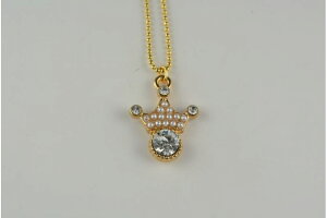 PNKクラウンパールストーン CLR/GD ネックレス ペンダント プチペンダント プチプラ パール ゴールド ラインストーン クラウン 王冠 モチーフ レディース 女性 クリスマス