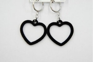 PEフロッキーハートライン イヤリング フープ 痛くない アクセサリー 揺れる レディース キッズ 子供 カワイイ 大人っぽ 女子 女の子 ピアスっぽい ハート 秋冬