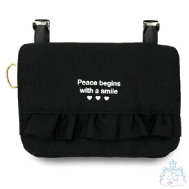 フリル フラットショルダー 【メール便対応】　移動ポケット　ショルダーバッグ　フリル　女の子　ポケットポーチ　クリップ付き　かわいい　おしゃれ　保育園　幼稚園　小学生　斜め掛け