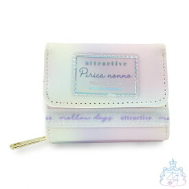 キラテープ ミニラウンド 財布 三つ折り財布　小さい財布　かわいい　おしゃれ　女の子　女子　小学生　中学生　子供　キッズ　コンパクト　財布　きれいめ　お姉さんぽい　キラキラ　ロゴ