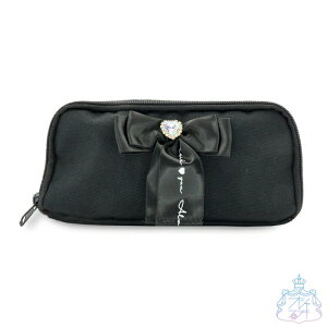 ハートビジューリボン WF ペンポーチ ペンポーチ ペンケース 大容量 小学 中学 高校 女子 おしゃれ かわいい ガジェットポーチ 筆箱 ロゴ リボン ビジュー ハート 宝石