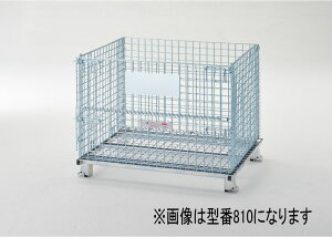 テイモー ボックスパレット810L 折り畳み式 自重44kg 最大積載質量1000kg 積載4段まで可 ネームプレート付 ゲート半開 フォーククリアランスD580×W869mm【個人宅配不可】【(土・日・祝)日時指