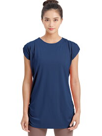 [15％OFF]【ランキング1位】ヨガウェア トップス ロング丈 Loopa ルーシュ Tシャツ(半袖) ／ヨガウエア フィットネス トレーニング ダンス バレエ チュニック丈 体型カバー レディース 女性 大きいサイズ ルーパ 「WK」RVPB[ST-LO]001