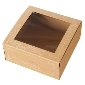 リースボックス Mサイズ 【リース専用のボックス】 中身が見える大きな窓付きのボックス 台紙付き 持ち運び安心 ナチュラル柄