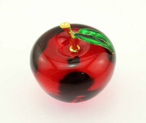 Olive-G おしゃれ 綺麗な クリスタルガラス 可愛い りんご 置物 インテリア RED