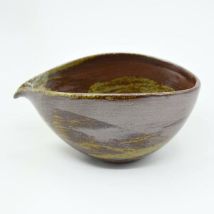 片口 ボール 中 備前風 抹茶碗 棕色/白色 180ml ?制手附抹茶碗(1个)