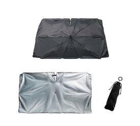 [Be&amp;U] 車用サンシェード 折りたたみ式 簡単収納 簡単設置 UV99％カット 高耐久グラスファイバー 傘型 中棒なし 傘型 内装保護 遮光 遮熱 暑さ対策 温度上昇を防ぎエアコン効果UP 日焼け対