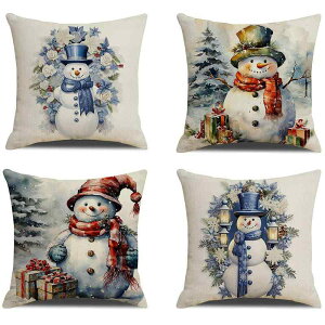�������J�o�[ �N���X�}�X �X�m�[�}�� �v�����g ���l�� �f�� 45cm �l�p�` �f�U�C�� ���g�� �t�@�b�V���� �I�t�B�X ���� �\�t�@ �N�b�V���� ���r���O �C���e���A ���_�� �V���v�� �X�^�C�� ����