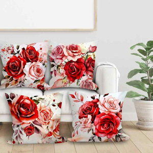 �������J�o�[ ���[�Y �t�����[ �N���G�C�e�B�u �v�����g �x���x�b�g 45cm �P�� �z�[�� �C���e���A �f�R���[�V���� �N�b�V���� �A�����J�� �X�^�C�� ���킢�� �J�[�g�D�[��