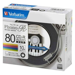 �o�[�x�C�^���W���p��(Verbatim Japan) ���y�p CD-R 80�� 10�� ���R�[�h�����[�x��(�C���N�W�F�b�g�Ή�) Phono-R 48�{�� MUR80PHW10V1