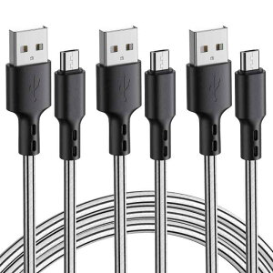 Micro USB �P�[�u�� �y3�{�Z�b�g 3m�z 2.4a �}���[�d �����f�[�^�]�� �f���h�~ Xperia GalaxyS7 PS4 Xbox�R���g���[���[