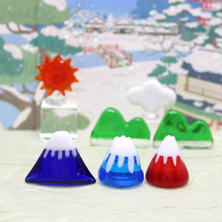 ガラス細工 開運 福呼ぶ ミニチュア 雑貨 置物【富士山】 （楽天市場 