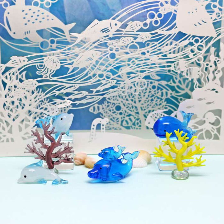 楽天市場】ガラス細工 ミニイルカ(尾左)6個セット イルカ dolphin 