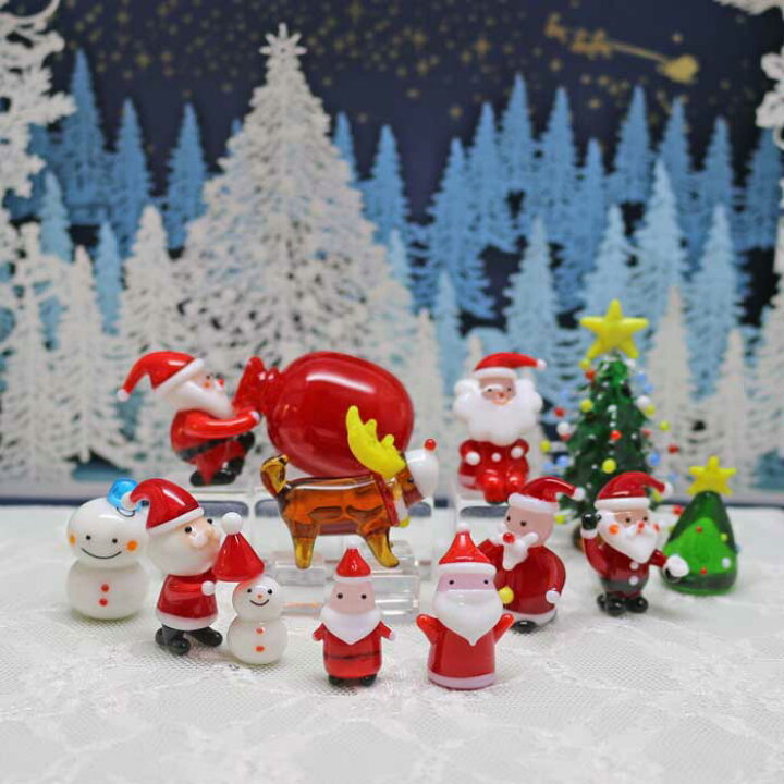 楽天市場】ガラス細工 ミニサンタC クリスマス サンタ サンタクロース 