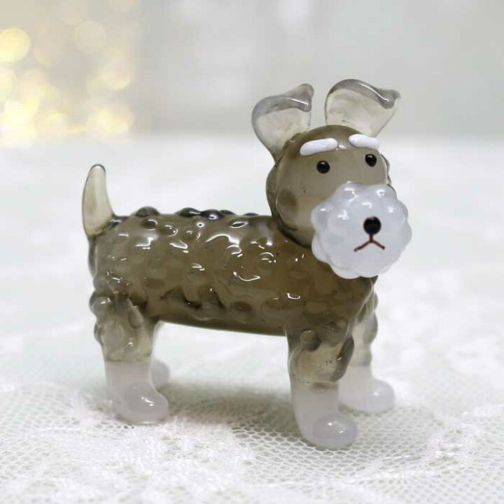 楽天市場】ガラス細工 シュナウザー シュナウザー いぬ 犬 dog 茶色 