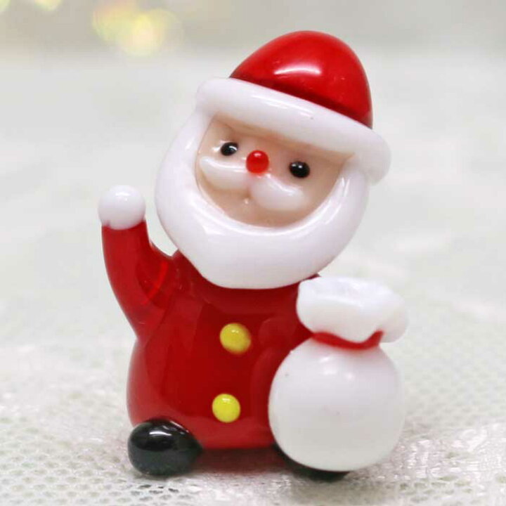 楽天市場】ガラス細工 ミニサンタ(袋) クリスマス サンタ 