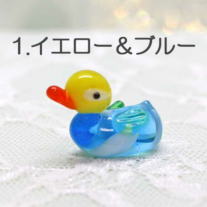 楽天市場】ガラス細工 カモ かも カモ 鴨 鳥 春 湖 ミニチュア 