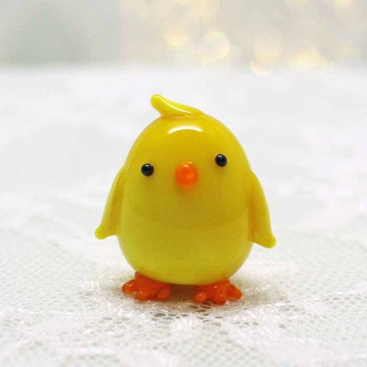 楽天市場】ガラス細工 ひよこちゃんひよこ ヒヨコ 鳥 ミニチュア 