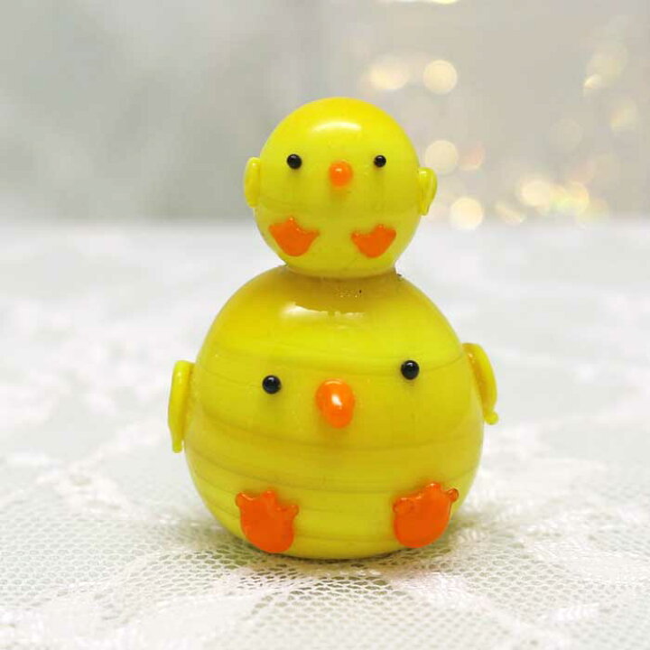 楽天市場】ガラス細工 まんまる仲良しヒヨコちゃんひよこ ヒヨコ 鳥 