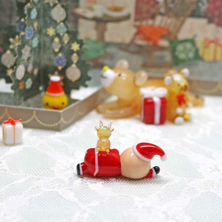 ミニチュアガラス細工 クリスマス 美品 （楽天市場】ガラス細工 サンタ 
