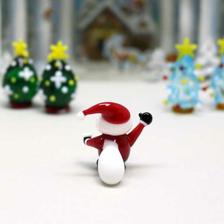 楽天市場】ガラス細工 サンタとプレゼント袋クリスマス サンタ 