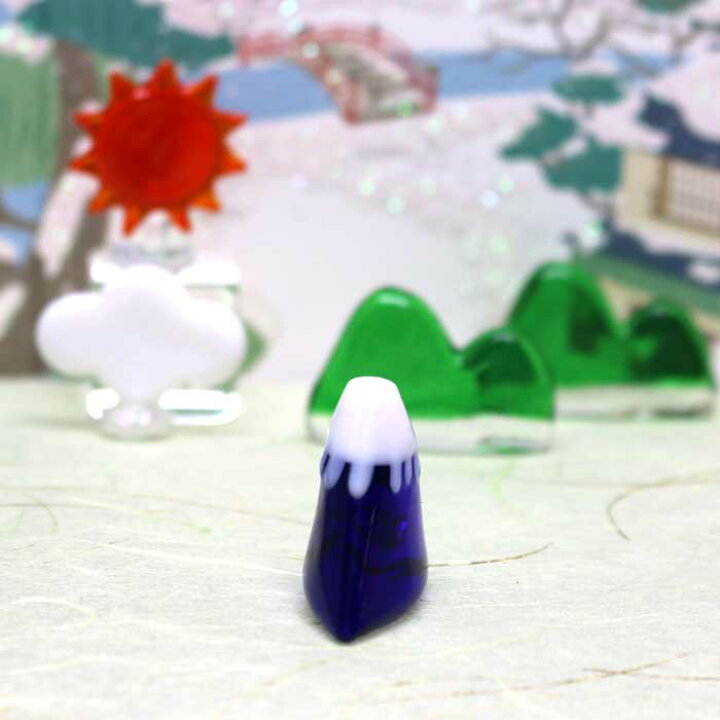 楽天市場】ガラス細工 富士山(横広) 富士山 ふじさん 山 やま mountain 