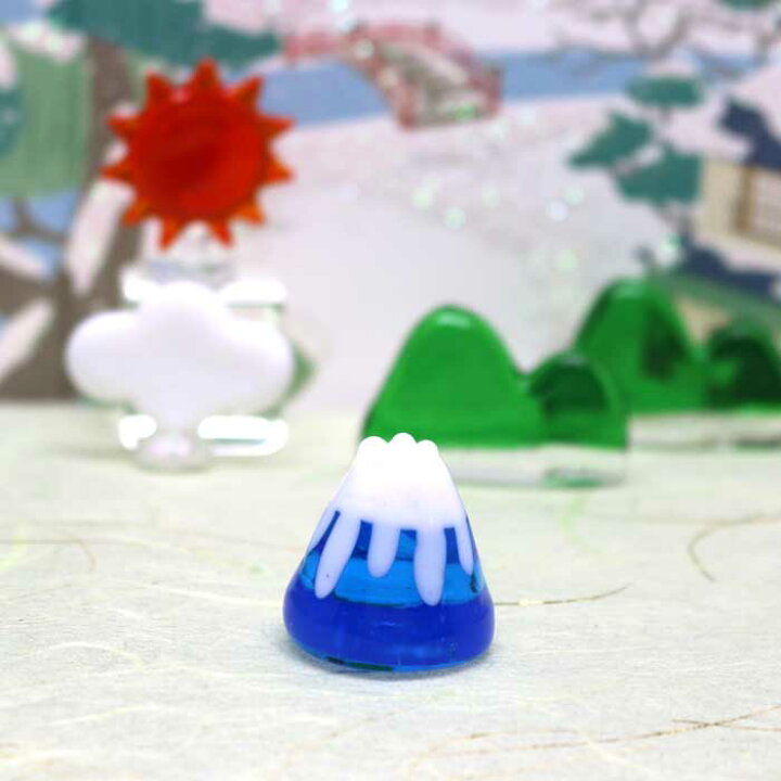 楽天市場】ガラス細工 富士山(B) お正月 富士山 ふじさん 山 森 自然 
