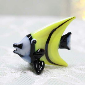 ガラス細工 ツノダシ　つのだし　ツノダシ 魚類　さかな 海中　熱帯　黄色　ミニチュア ガラス　ガラス細工 キャンドル ろうそく　手作り 材料 キット おしゃれ かわいい 置物 雑貨 小物 glass