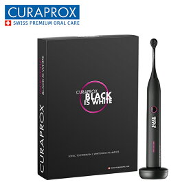 【歯磨き粉付】【正規品】CURAPROX BLACK IS WHITE　クラプロックス　電動歯ブラシ　ブラックイズホワイト　クラカーブ　大人歯ブラシ　粉歯みがき粉　ホワイトニングパウダー