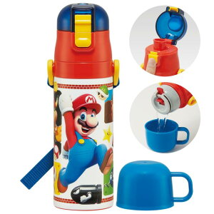 超軽量コンパクト2WAYステンレスボトル SKDC4 スーパーマリオ23 スケーター 470ml 430ml 保温保冷 子ども水筒 通園通学グッズ 入園入学グッズ 新学期 遠足 行楽