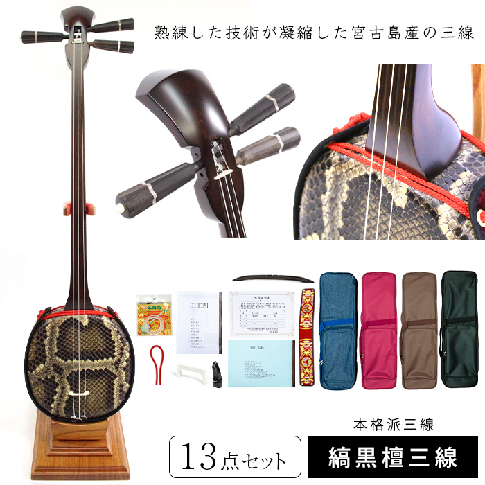 【美品】【調整済み】【付属品多数】本張り 沖縄 三線 セット 弦楽器 共同購入価格