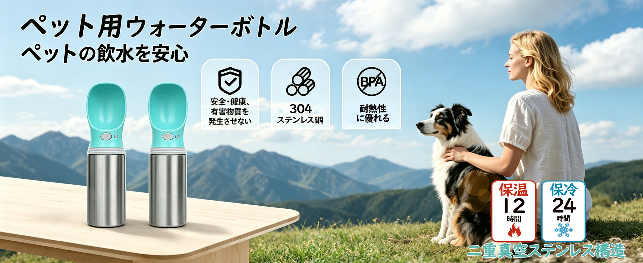 ペット用ウォーターボトル 保冷・保温 ステンレス